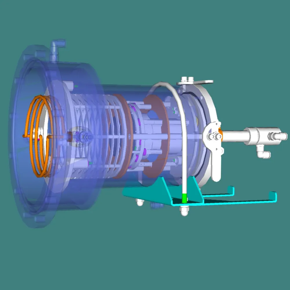Cutaway drawing of the Pulse Plasma Carbon Gun