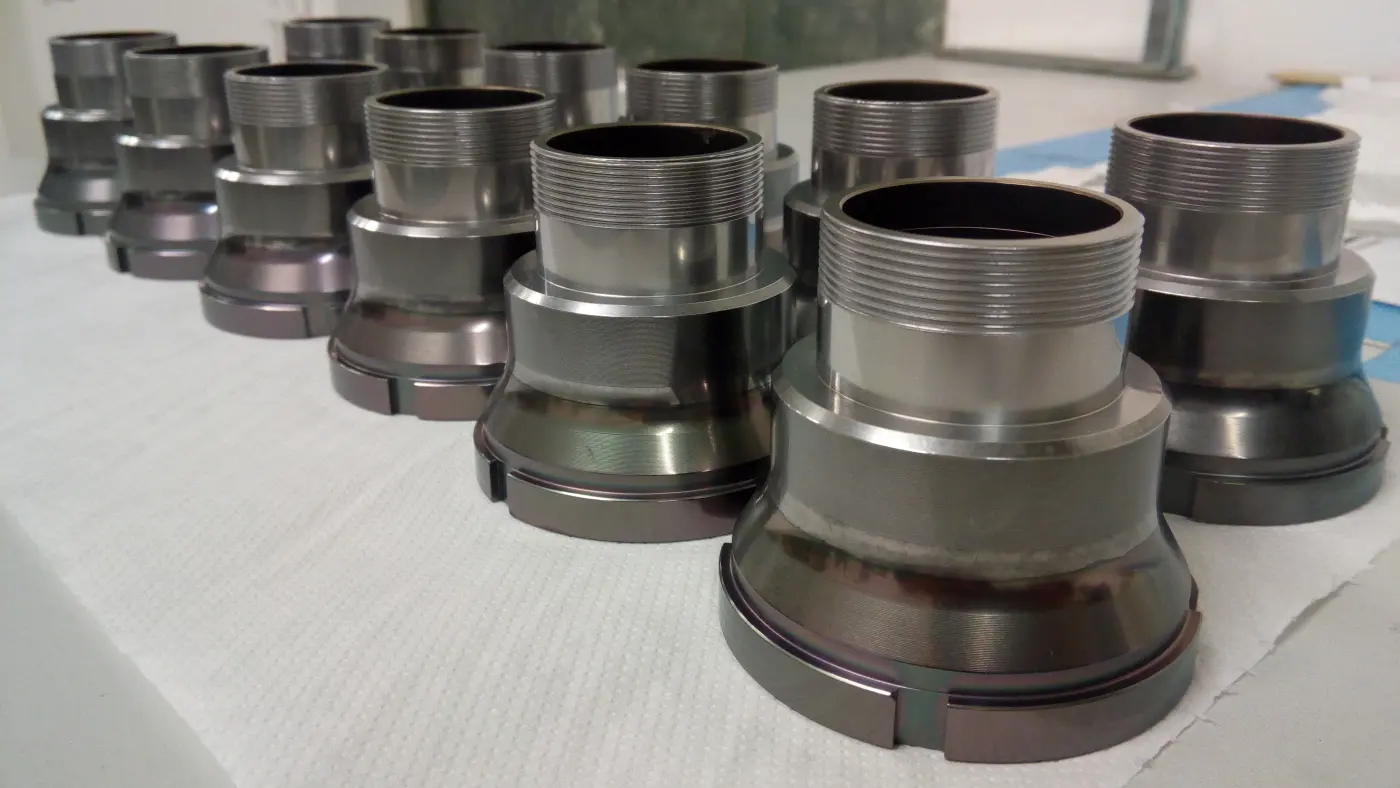 Threaded parts after DLC coating